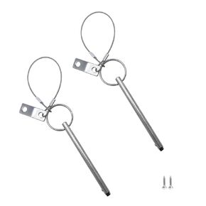 Pair of Quick Release Pin 1/4in(6.5mm) Diameter, Usable Length 3in (76mm), Total length 3-3/4"(95mm) Full Stainless Steel 316, Bimini Top Pin, Marine Hardware(2)