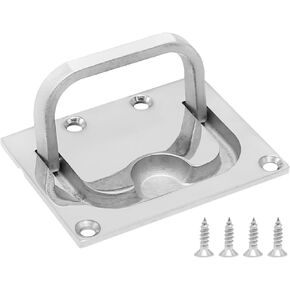 316 Stainless Steel Hatch Pull Flush Lift Boat Ring Hatches Pull Handle with 4Pcs Mount Screws for Boat Deck Hatch Handle…