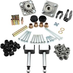 Deluxe Golf Cart Front End Repair Kit, Compatible with 2004 Up Club Car Precedent Gas Electric, Replace 102357701 Front Wheel Hub King Pin Bearing Bushings Full Sets - One Step For Your Golf Cart !
