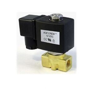 AceCrew Brass Solenoid Valve 1/4 inch NPT 12 vdc Normally Closed - flow control valve suitable for gas, air & water