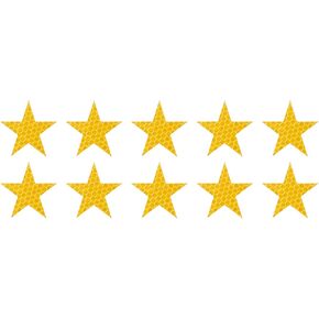 10 Pcs Reflective Stickers, 1.97"x1.89" Star Shape Safety Tape Reflector Universal for Cars Trucks Trailers Waterproof PET Fluorescent Yellow