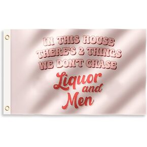 Funny 3x5 FT Liquor & Men Flag - Polyester Banner for Room Teen Decor, Snoop Dogg Jokes Tapestry for College Dorm, Lightweight Flag with 4 Grommets for Girls