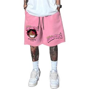 GORGLITTER Men's Drawstring Graphic Shorts Cartoon Drippy Straight Leg Pocket Running Shorts