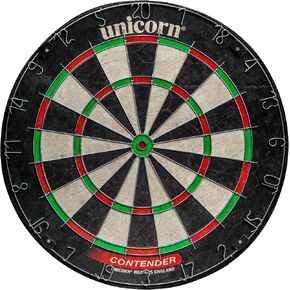 Unicorn Striker, Classic, and Contender Bristle Steel Tip Dartboard Models - Recreational-Quality Bristle Dartboard - Rotatable Metal Number Ring - Slim Wire Fasteners to Reduce Bounce Outs