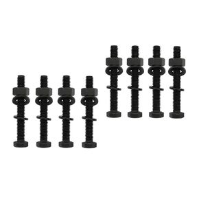 LBY 8 Sets 5/16-18×2-1/2'' Hex Head Screws Bolts(Fully Threaded), Nuts(Heavyd), Flat & Lock Washers Kit, Alloy Steel (Black)