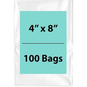 Multiple Sizes Clear Flat Poly Bags - 6"x12" & 100 Bags 1.25Mil Flat Open Top Plastic Packaging Packing | Flexible and Durable Plastic Bags | Low-Density Polyethylene (LDPE)