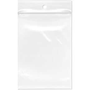 Plymor 3" x 4" (Pack of 200), 4 Mil with Hang-Hole Heavy Duty Zipper Reclosable Plastic Bags