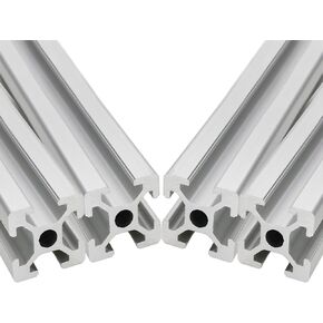 4Pcs T Slot 2020 Aluminum Extrusion European Standard Anodized Linear Rail for CNC 3D Printer Parts,Silver 200mm/7.87"