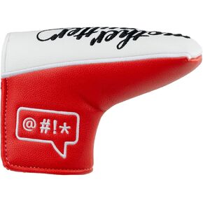 Izzo Golf Funny in Your Face Blade Putter Headcover - Mother Putter Funny Saying Joke/Gag Golf Headcover for Your Putter, White