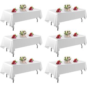 1 Pack Black Table Cloth Rectangle Table 60 x 102 Inch Tablecloths for 6 Foot Rectangle Tables. Stain and Winkle Resistant Polyester Washable Table Cloths for Parties Wedding Dining