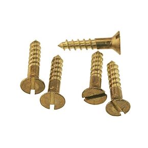 #2 x 1/2 Brass Wood Screws, Flat Countersunk Head, Slotted Drive - (Pack of 100) Solid Brass Plain Finish, Screw Size: #2, Length: 1/2 inches
