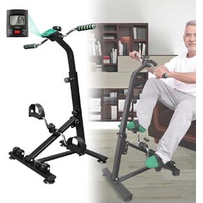 Upgraded Pedal Exerciser for Seniors Elderly Exercise Equipment Hand Arm Leg and Knee Peddler Bike Stroke Recovery Equipment, black