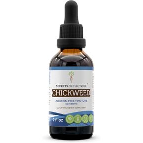 Secrets of the Tribe Chickweed Tincture Alcohol-Free Liquid Extract, Chickweed (Stellaria Media) Dried above-Ground Parts (4 FL OZ)