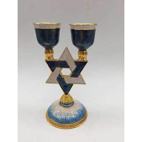 Holy Land Gifts Candleholder-Star of David Shabbat 6" (#43143)