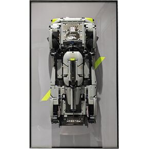 iCUANUTY Display Wall Mount for Lego Peugeot 9X8 24H Le Mans Hybrid Hypercar 42156, Unique Decorative Frame Display Wall Board for Lego Car Wall Mount - Ideal Gifts for Lego Lovers,Size:29.5x17.7 in
