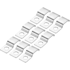 uxcell 40 Pcs Pipe Strap, 304 Stainless Steel Pipe Support Strap Fit for 1/4in(6mm) Tube Strap Tension Clip with 1 Hole 3mm Height for Continuous Pipes EMT Conduit or Pipe Fixing