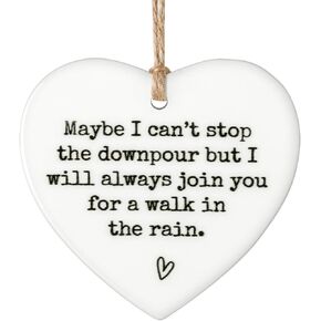 Maybe I Can't Stop The Downpour Plaque, Friendship Gifts Keepsake, Tough Time Gift Hanging Friendship Plaque Crafts Heart Souvenir Ornament for Friends Apart, Family Apart Support Present