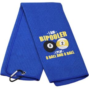 Billiards Billiard Cue Towel 8-Ball Pool Cue Clean Towel Billiard Pool Player Gift Embroidered Billiards Towel I Am A Bipooler I Play 8 Ball and 9 Ball (Play 8 Ball and 9 Ball)