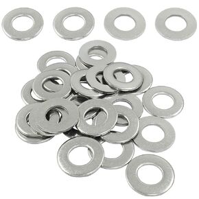 25 Pack 1/2" Stainless Flat Finish Washer - Corrosion-Resistant 304 Stainless Steel - for Factories Repair and Outdoor Construction