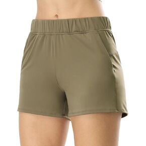 icyzone Breathable Quick Dry Athletic Shorts for Women with Pockets, Casual Gym Yoga Running Workout Shorts 3.5"