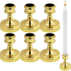 حامل شمعدان ذهبي بسيط، حامل شموع مستدقة لتزيين سطح المكتب لحفلات الزفاف - 6 قطع in Kuwait