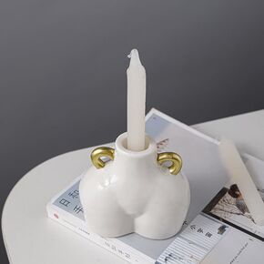 Female Body Candle Holder White Ceramic Candlestick Holders A