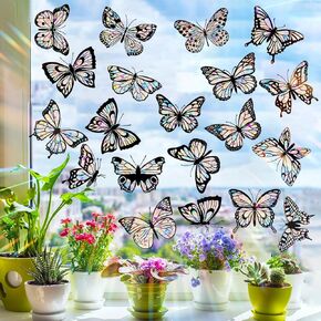 Hot Air Balloon Window Clings for Glass Windows, Bird Anti Collision Window Stickers for Birds, Window Decals to Prevent Bird Strikes, Non Adhesive Window Prism, Sun Catchers Indoor Window