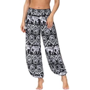 Plustrong Womens Slit Harem Pants Boho Yoga Pants Gypsy Harem Hippie Pants