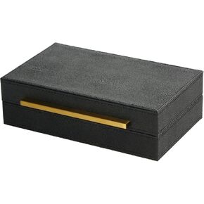 Set of 2 Pearl White Decorative Boxes With Gold Metal Handles，Faux Leather Jewelry Boxes Modern Storgage Boxes keepsake And Memory Storage Boxes,Home Organizer Box (Pearl White-Gold, 2pack)