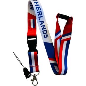 Netherlands / Holland / Dutch Neck Lanyard / Keychain With Detachable Buckle Clip & safety Breakaway