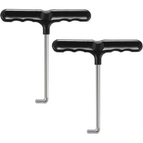 2 PCS Hockey Skate Tightener Shoe Lace Stainless Steel for Ice-Skates Figure-Skates Boots Hooks Shoes, Skate Key Tool, Trampoline Spring Tool Spring Puller Tool Trampoline T-Hook Puller for Springs