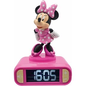 LEXIBOOK, Disney, Mickey Nightlight Alarm Clock, Sounds and Melodies, LCD Backlit Screen, Luminous, Snooze, Blue, pequeño