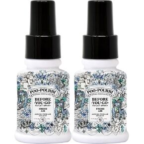 Poo-Pourri Toilet Spray, Fresh Air, 1.4 Fl Oz - Jasmine, Fresh Air and Mint 2 Pack