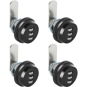 JMIATRY 4 Pack Combination Cam Lock 3/4 Inch Cylinder Password Coded Lock Combi-Cam Lock for Cabinet Drawers Cam Lock Combination, Black