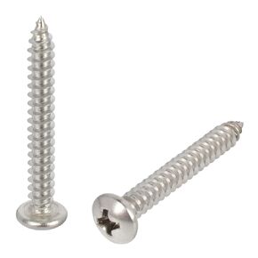 #6 x 3/8" Pan Head Wood Screws Stainless Steel 304 (18-8) Phillips Drive 100 Pieces Round Head Full Thread SS Screw