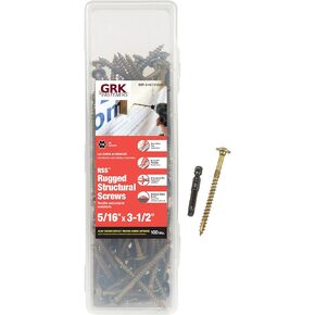 GRK, Size, Gold 772691122230 12223 5/16" x 3-1/2" RSS Rugged Structural Screws 100 Count