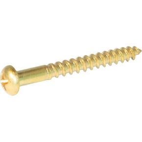 #3 x 5/8 Brass Wood Screws, Round Head, Phillips Drive - (Pack of 100) Solid Brass Plain Finish, Screw Size: #3, Length: 5/8 inches