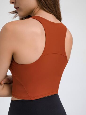 ABOCIW High Neck Longline Sports Bras for Women Racerback Padded Workout Crop Tank Tops with Built in Bra in Saudi Arabia