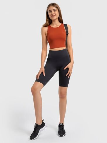 ABOCIW High Neck Longline Sports Bras for Women Racerback Padded Workout Crop Tank Tops with Built in Bra in Saudi Arabia
