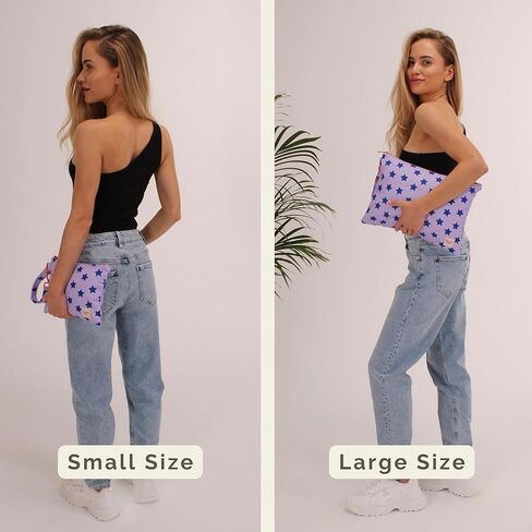 Wristlet Bag, Convenient Buckle Loop Strap, Ample Storage, Eco Fabric, Everyday Travel Vacation Accessory in Kuwait