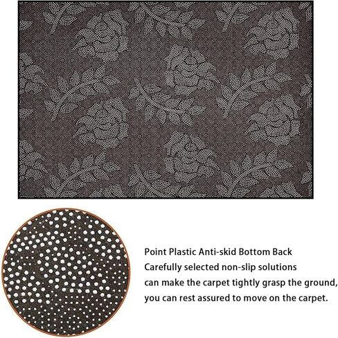 Area Rugs Pad Retro 70s 60s Floral Hippie Mushrooms Summer Groovy Flower Power Non Slip Washable Rug Kids Carpet Playmat for Living Room, Children Bedrooms, Playroom 6'x9', 6'x9'(180x270cm) in Saudi Arabia