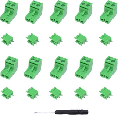 10 قطعة KF2EDGK 2PIN 300V 10A KF-2P المسمار محطة كتلة موصل 5.08 مللي متر المكونات في PCB لاردوينو مع مفك مشقوق in Saudi Arabia