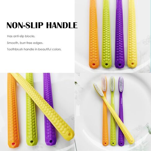 فرشاة أسنان برأس ضخمة من إيزي أونور، فرشاة أسنان متوسطة ناعمة للبالغين، فرشاة أسنان فحمية (شعيرات الفحم، 8 عبوات). in Kuwait