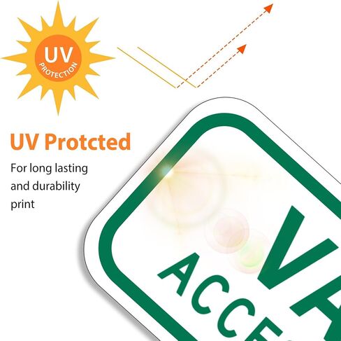 Van Accessible Sign 2 Pack, Handicap Parking Sign, 6" x 12" Engineer Grade Reflective Aluminum, Waterproof, Easy to Mount in Kuwait