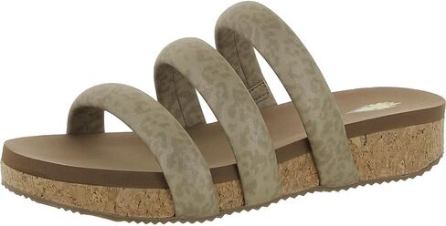 VOLATILE Womens Gillette Metallic Leopard Slide Athletic Sandals Casual Low Heel 1-2" - Beige in Saudi Arabia