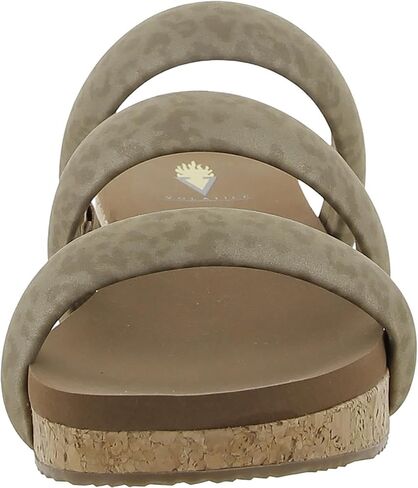 VOLATILE Womens Gillette Metallic Leopard Slide Athletic Sandals Casual Low Heel 1-2" - Beige in Saudi Arabia