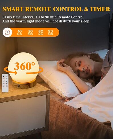 Light Therapy Lamp, Sunlight Lamp 10000 Lux with Remote Control, 3 Color Temperature & 4 Brightness Level & Timer, Daylight Lamp for Home, Office, Decoration (F9-wood grain) in Saudi Arabia