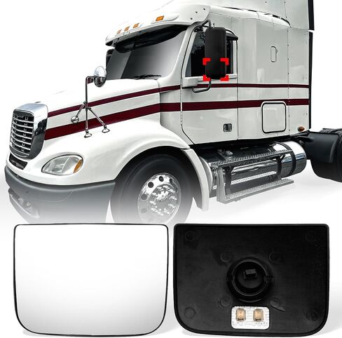 زجاج المرآة العلوية محدب مع تذويب الحرارة باللون الرمادي لـ Freightliner Columbia، أسود in Saudi Arabia