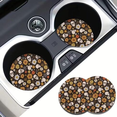 قاعدة أكواب ماصة للسيارة مقاس 2.8 سم، تحافظ على حامل الأكواب نظيفة وجافة، طقم قواعد أكواب للسيارة باللون الوردي المموه مكون من قطعتين، مجموعة قواعد أكواب أوتوماتيكية لحامل الأكواب للنساء in Kuwait