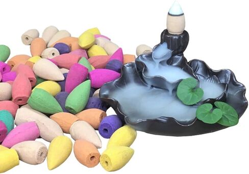 40pcs/Box Backflow Incense Cones Jasmine Lavender Sandalwood Mixed Incense Fragrant Cone (Mixed Incense) in Saudi Arabia